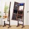 Full Length Jewelry Armoire Mirror with LED and Storage Shelves